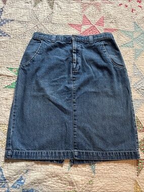Vintage Lee Casuals Blue Denim Pencil Skirt 8P